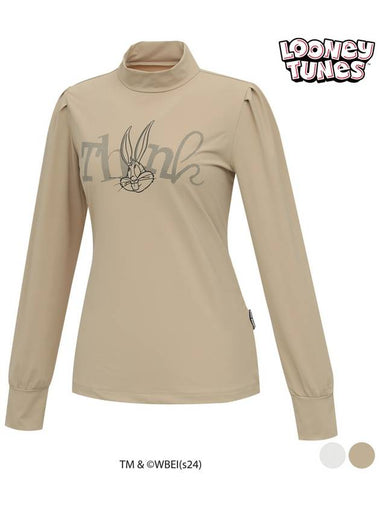 Bugs Bunny puff sleeve long sleeve high neck half neck t-shirt SO1LTS017 - SPARKS - BALAAN 1