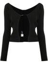 La Maille Pralu Longue Micro Charm Logo Cardigan Black - JACQUEMUS - BALAAN 2