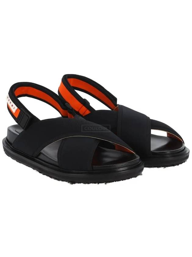 Fussbett red strap sandals black - MARNI - BALAAN.