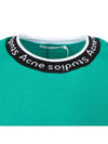 Acne Neck Logo Overfit Brushed Sweatshirt Fun Green BI0078 - ACNE STUDIOS - BALAAN 3