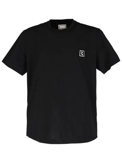 Back Logo Round Neck Cotton Short Sleeve T-Shirt Black - WOOYOUNGMI - BALAAN 2