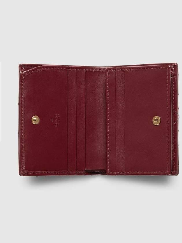 GG Marmont Leather Card Wallet Light Rosso Ancora Red - GUCCI - BALAAN 3