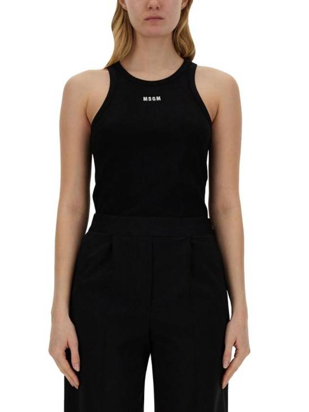 Embroidered Logo Sleeveless Black - MSGM - BALAAN 2