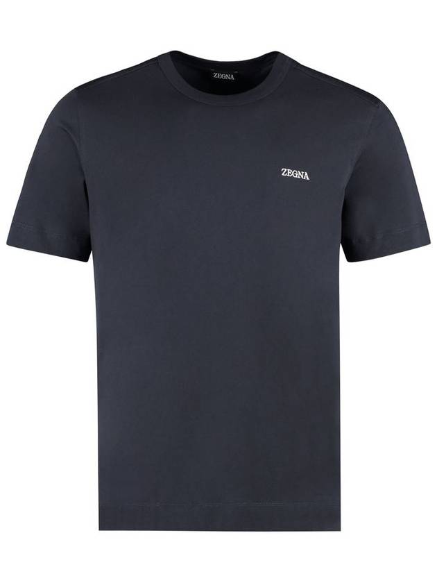 Zegna Logo Cotton T-Shirt - ERMENEGILDO ZEGNA - BALAAN 1