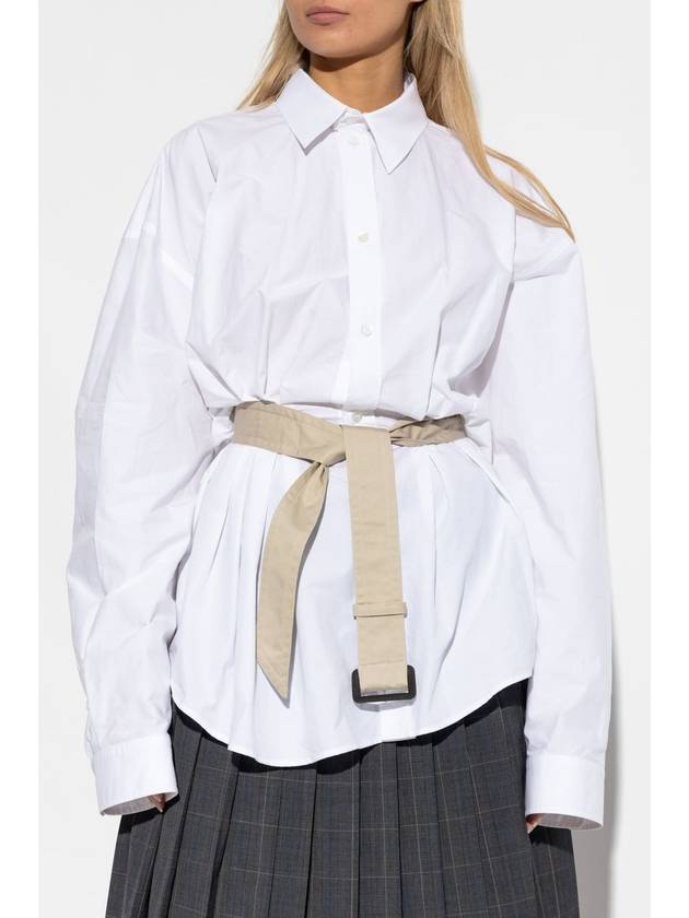 long sleeve belted shirt white - BALENCIAGA - BALAAN 4