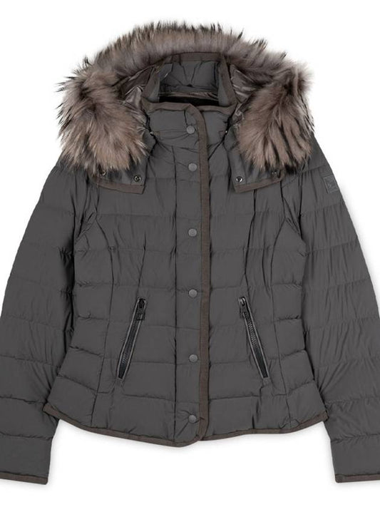 Women s Fur Hood Quilted Gray Padding BX273C 152500 95 - MONTECORE - BALAAN 2