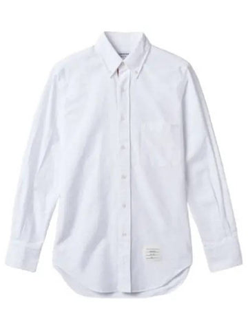 Grossgrain placket classic oxford shirt white - THOM BROWNE - BALAAN 1