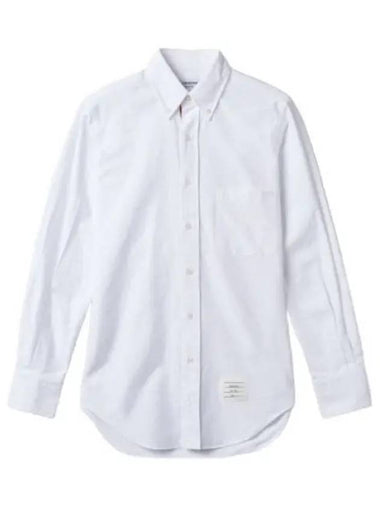 Grossgrain placket classic oxford shirt white - THOM BROWNE - BALAAN 1