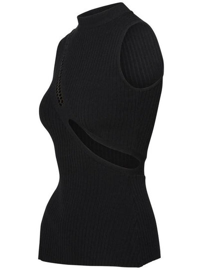 The Attico Black Viscose Blend Tank Top - THE ATTICO - BALAAN 2