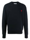 Men's Small Heart Logo Sweatshirt Black - AMI - BALAAN 2