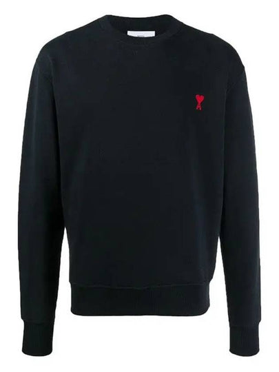 Men's Small Heart Logo Sweatshirt Black - AMI - BALAAN 2