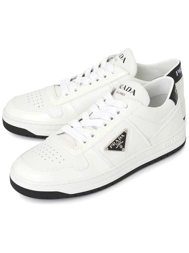 Downtown Leather Low Top Sneakers White - PRADA - BALAAN 2