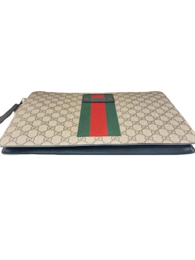 433665 GG Logo Supreme Canvas Web Tricolor Stitch Clutch Wrist Strap - GUCCI - BALAAN 8