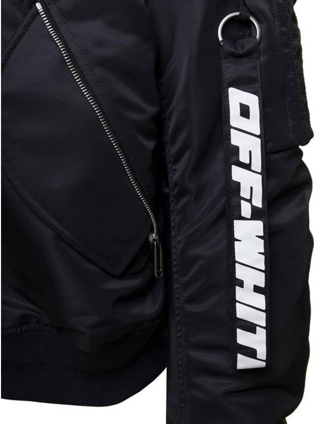 Nylon Bomber Jacket Black - OFF WHITE - BALAAN 4