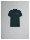 Stitch Logo Short Sleeve T-Shirt Green - MARNI - BALAAN 2