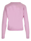 square logo embroidered V-neck knit top pink - GUCCI - BALAAN.