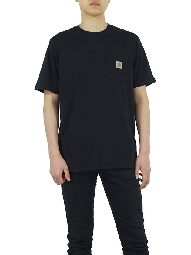 Pocket Short Sleeve T-Shirt Black - CARHARTT WIP - BALAAN 4