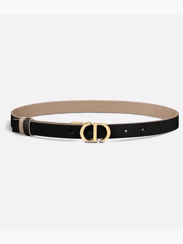 30 Montaigne Reversible Smooth Calfskin Belt Black Beige - DIOR - BALAAN 5