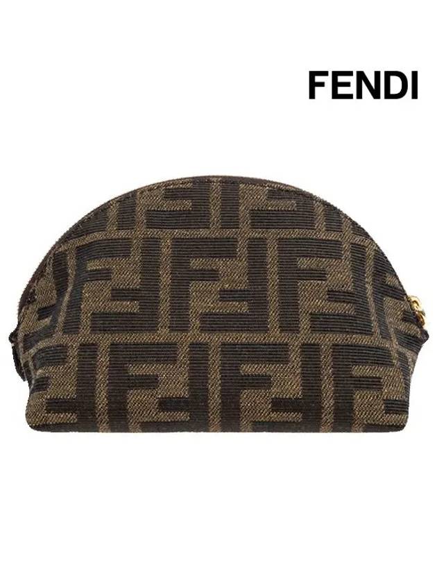 Baguette Small  FF Jacquard Fabric Pouch Bag Brown - FENDI - BALAAN 4