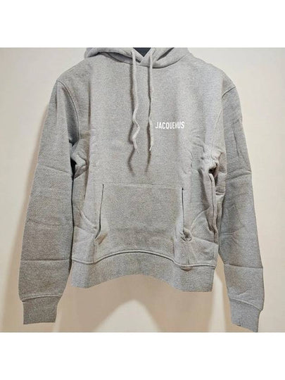 Chest Logo Print Classic Fit Cotton Hoodie Grey - JACQUEMUS - BALAAN 2