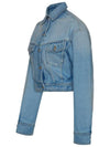 Women's Toy Box Bleach Crop Denim Jacket Blue - OFF WHITE - BALAAN 3