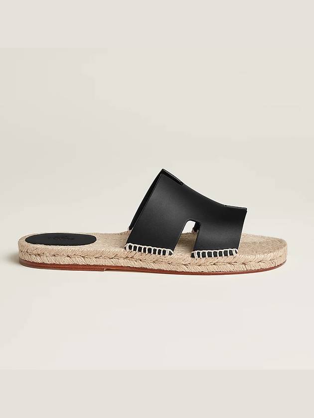 Antigua Espadrille Sandals Noir - HERMES - BALAAN 7