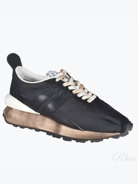 Bumper Nylon Low Top Sneakers Black - LANVIN - BALAAN 2