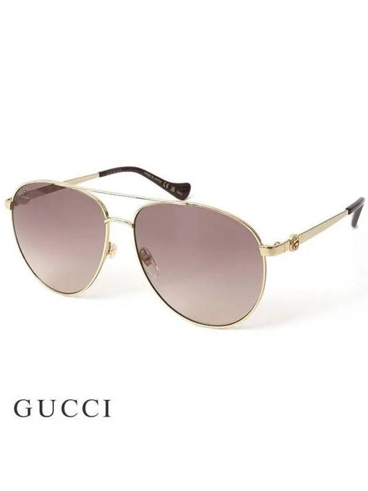 Eyewear Double Bridge Aviator Sunglasses Brown - GUCCI - BALAAN 2