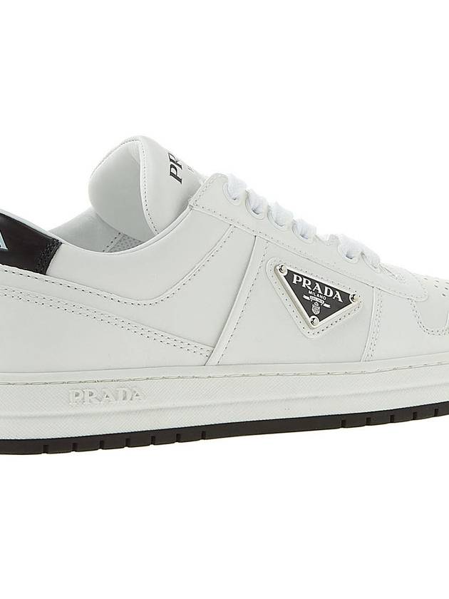 Downtown Perforated Leather Low Top Sneakers White - PRADA - BALAAN 11