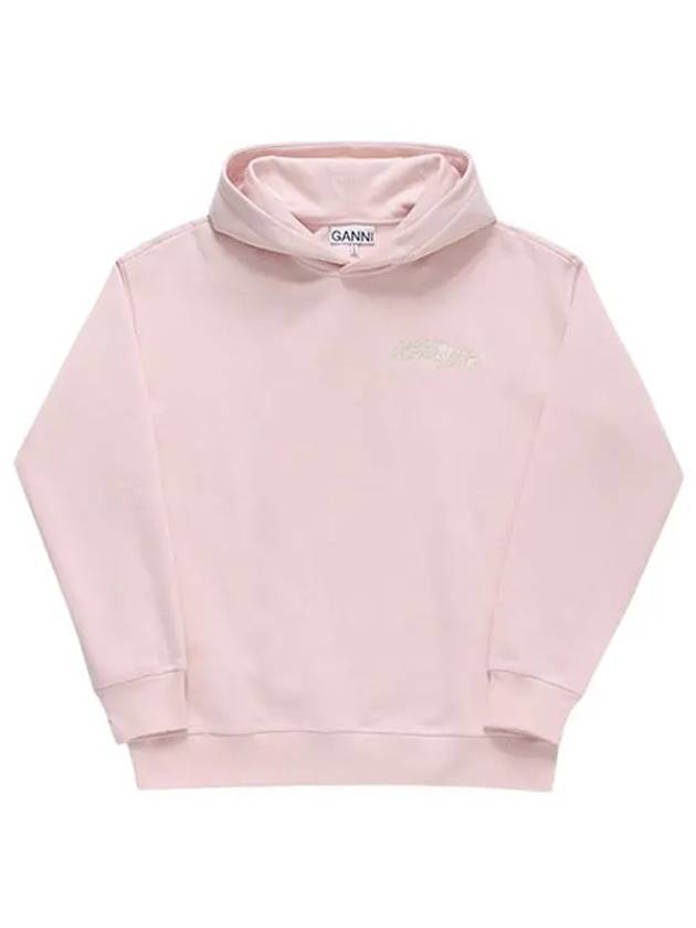 Isoli Oversized Printed Hoodie Light Pink - GANNI - BALAAN 5