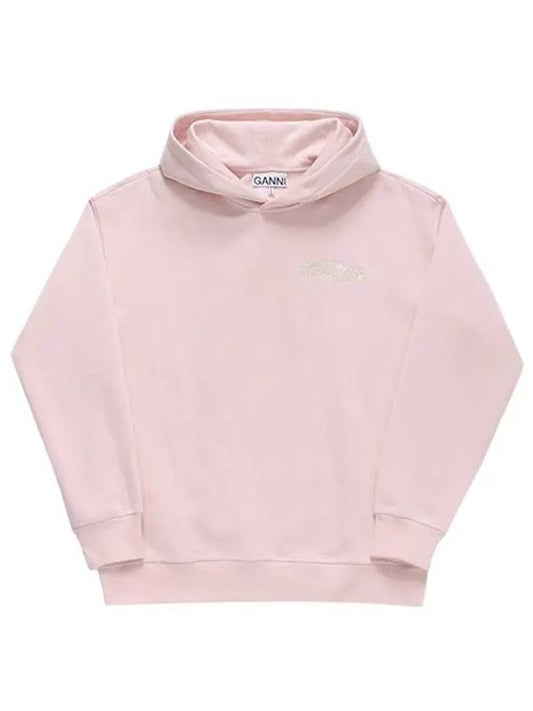 Isoli Oversized Printed Hoodie Light Pink - GANNI - BALAAN 2