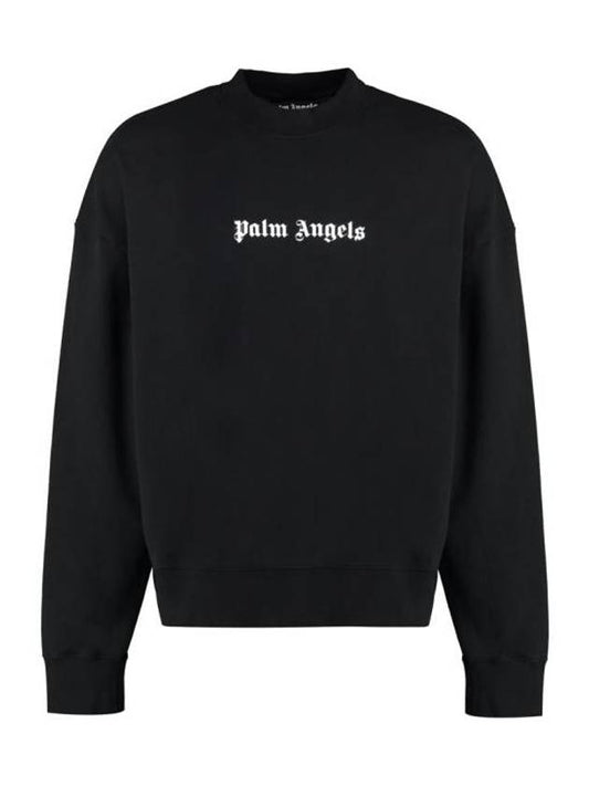 Logo Print Sweatshirt Black - PALM ANGELS - BALAAN 1