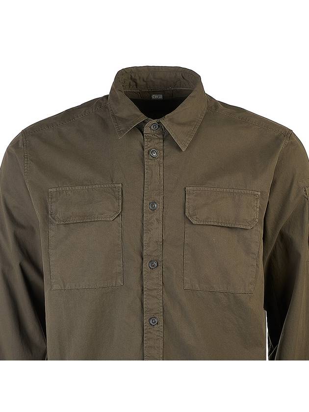 Gabardine Pockets Long Sleeve Shirt Green - CP COMPANY - BALAAN 5