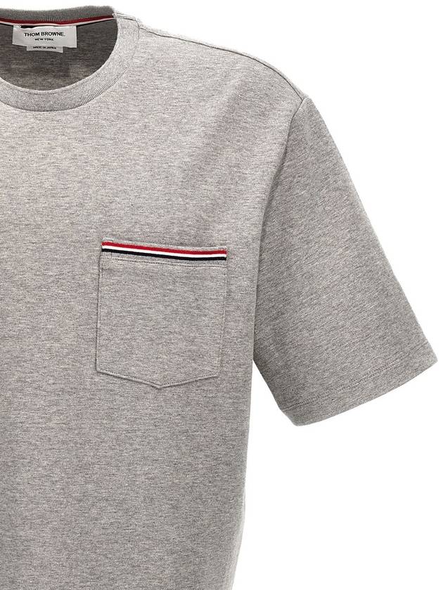 Cotton Oversized Pocket Short Sleeve T-Shirt Light Grey - THOM BROWNE - BALAAN 4