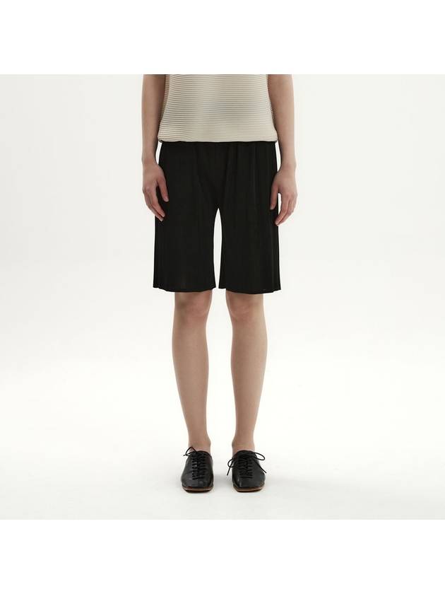 Women's Yachi Banding Pleated Shorts Black - MONPLISSE - BALAAN 2