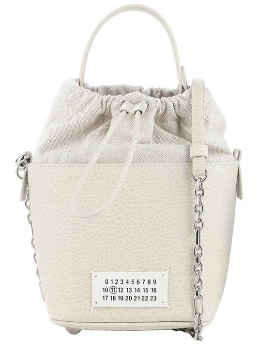 5AC Number Logo Texture Leather Bucket Bag Grey - MAISON MARGIELA - BALAAN 2