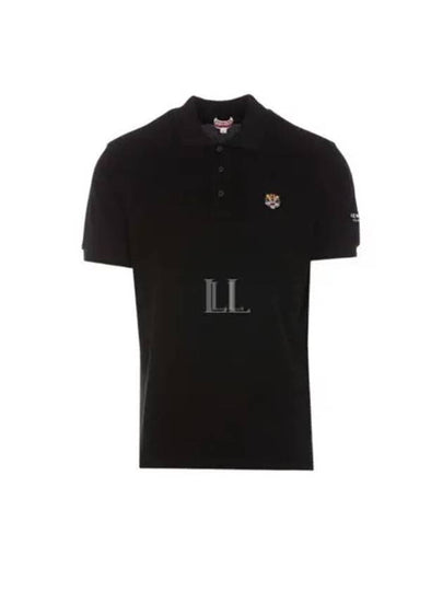 Lucky Tiger Embroidered Polo Shirt Black - KENZO - BALAAN 2