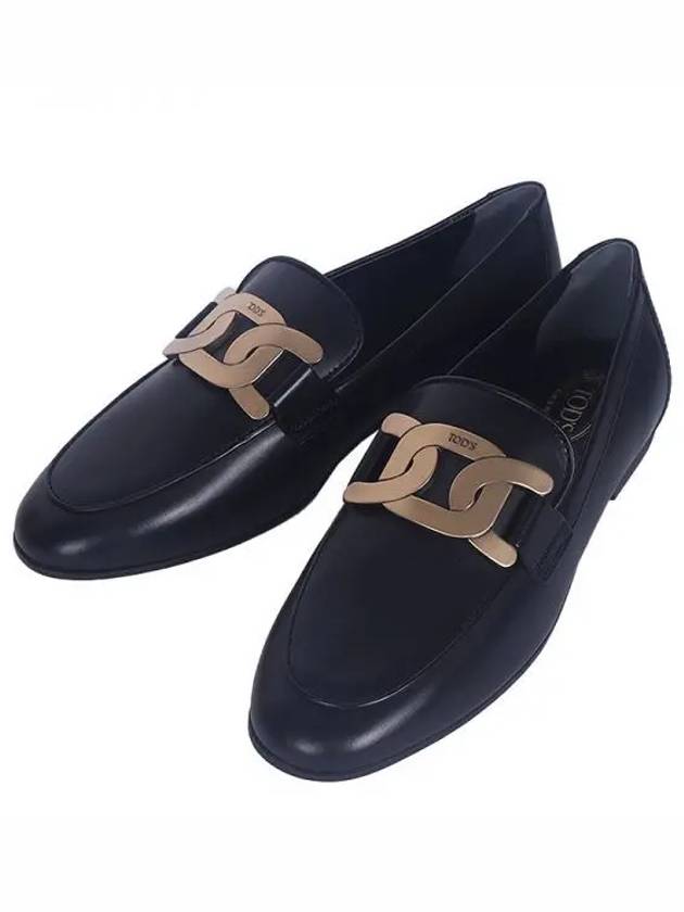 Kate Metal Logo Leather Loafers Black - TOD'S - BALAAN 2