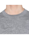 4 Bar Armband Classic Merino Wool Knit Top Light Grey - THOM BROWNE - BALAAN 6