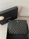 Medium Classic Clutch Bag Caviar Leather & Silver Black - CHANEL - BALAAN 2