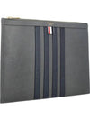 Diagonal Medium Document Case Clutch Bag Dark Grey - THOM BROWNE - BALAAN 5