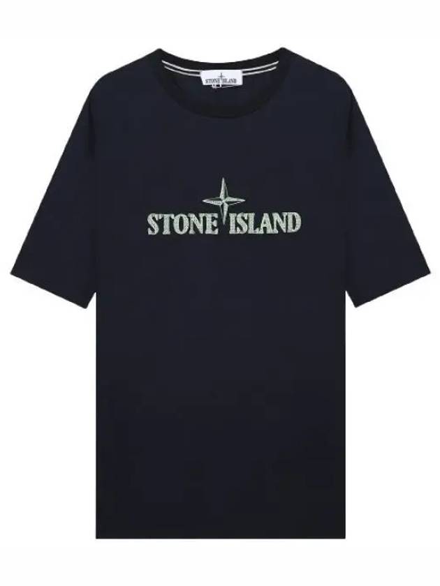 Stitches Two Embroidery Short Sleeve T-Shirt Navy - STONE ISLAND - BALAAN 2