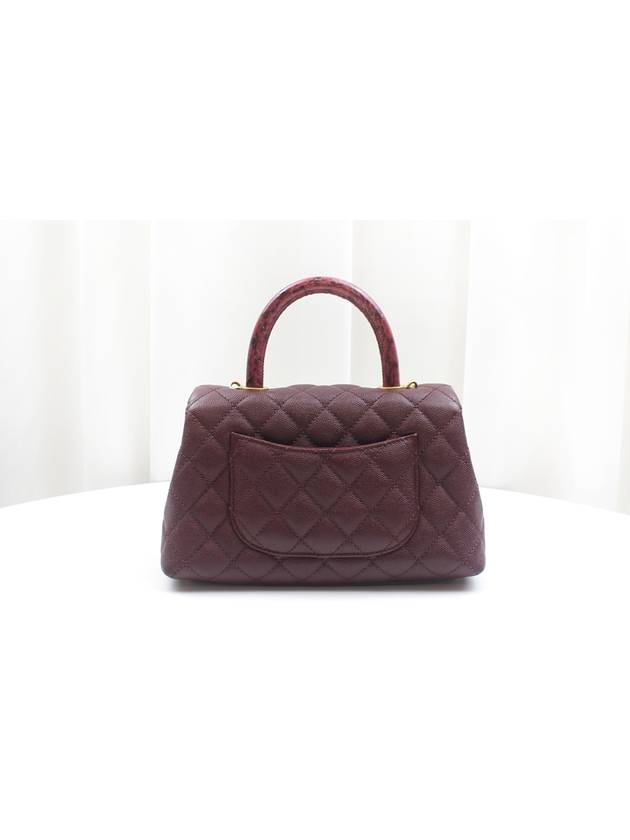 Coco Handle Lizard Caviar Small Burgundy Flap Bag 26th A92990 - CHANEL - BALAAN 5