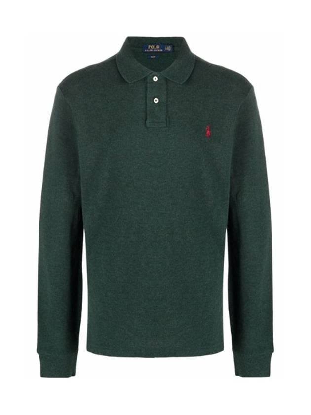 Embroidery Logo Long Sleeve Polo Shirt Dark Green - POLO RALPH LAUREN - BALAAN 1