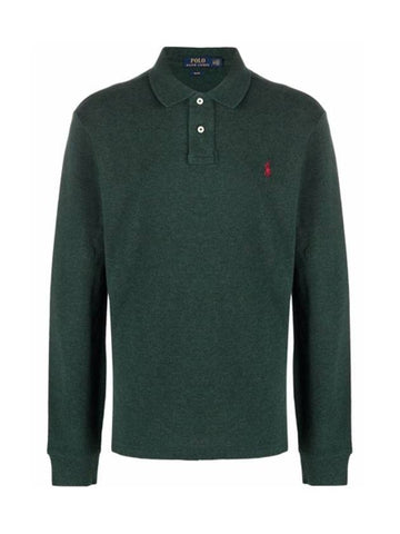 Red Pony Long Sleeve Polo T Shirt Dark Green Men 710681126 056 - POLO RALPH LAUREN - BALAAN 1