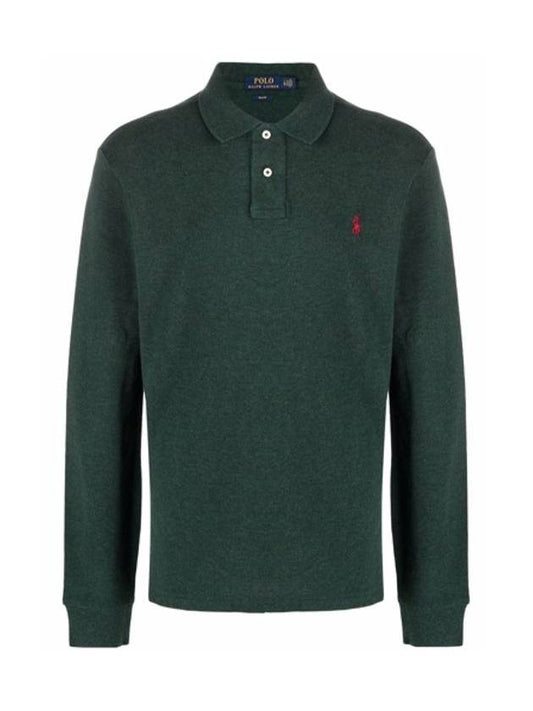 Red Pony Long Sleeve Polo T Shirt Dark Green Men 710681126 056 - POLO RALPH LAUREN - BALAAN 1