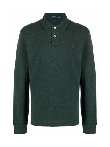 Embroidery Logo Long Sleeve Polo Shirt Dark Green - POLO RALPH LAUREN - BALAAN 1