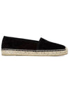 Monogram Logo Suede Espadrilles Black - SAINT LAURENT - BALAAN 1