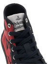 Plimsoll Vegan Leather High Top Sneakers Black Red - VIVIENNE WESTWOOD - BALAAN 9