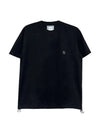 Men's String Detail Short Sleeve T-Shirt Black - WOOYOUNGMI - BALAAN 1